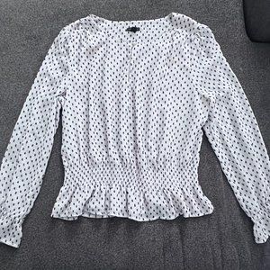Ann Taylor Clip Smocked Waist Top